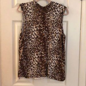 Cheetah Print Sweater Tank - Bow Tie Back